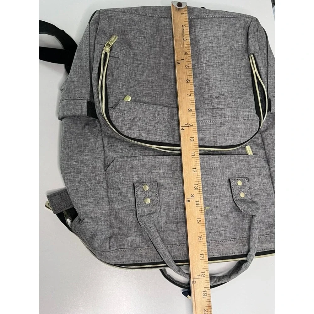 LOVEVOOK‎ Laptop Backpack Gray Heather Gold Hardware Travel Work Bag voila